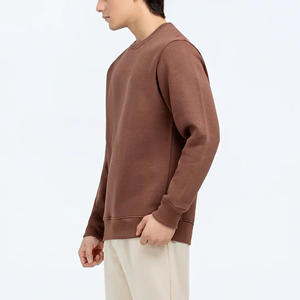 Cuello redondo personalizado serigrafiado logo básico 100% algodón mezclado sudadera para hombres Oversized Drop Shoulder hip hop sudadera para hombre - Product Image 4