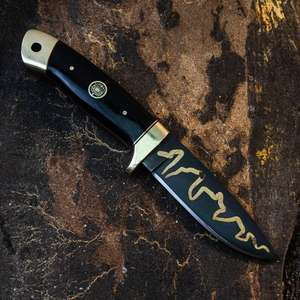 Handmade 8-Inch Damascus <b>Steel</b> Hunting Knife Micarta Handle 3-Year Warranty-OEM/ODM Customizable <b>Coated</b> D2 <b>Steel</b> deal Gift - Product Image 3