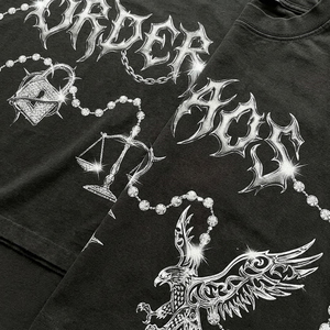 Camisetas Estampadas de Alta Calidad, Oversize, con Diseño Personalizado en la Espalda, 100% Algodón, 200gsm, Estilo Urbano, Y2K, al por Mayor - Product Image 3