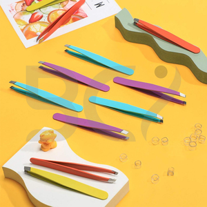 Meilleure qualité d'utilisation en salon ensembles de pinces à épiler de beauté de différentes couleurs pince à épiler à sourcils de correction en forme de sourcils pour femmes - Product Image 6