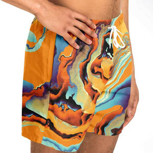 Pantalones Cortos Deportivos Sublimados para Hombre, Diseño Personalizado, Servicio OEM de Alta Calidad, Transpirables, Resistentes al Viento, Cintura Elástica, Tela de Lona - Product Image 5