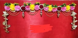 Venta al por mayor Gujaratri bordado colgante de pared-Indian Crystal Beaded Toran-Diwali especial hecho a mano puertas colgantes - Product Image 2