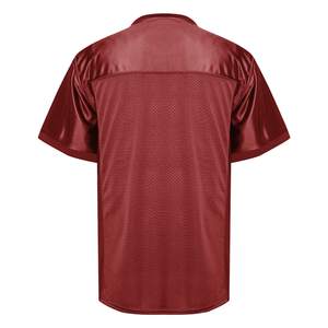 Camiseta de Fútbol Roja Oscura para Hombre, Corta, Lisa, Transpirable, de Malla, Secado Rápido, Antibacteriana, Uniforme de Equipo Personalizado, Entrenamiento - Product Image 2