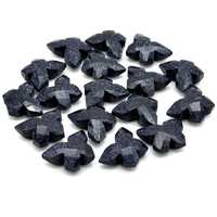Perles sculptées en pierre de soleil noire en forme de papillon, 14x10mm, breloques papillon en pierre précieuse sculptées à la main, perles insectes sculptées pour la fabrication de bijoux