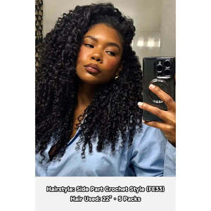 ผมบราซิลเลี่ยนเรมี่แบบหยิกสไตล์พม่า พร้อมปลายผมแบบเกลียว สำหรับต่อผมแบบโครเชต์ น้ำหนัก 100 กรัม - Product Image 3