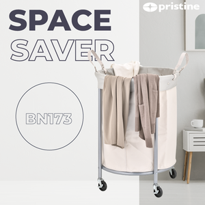 Minimalist Steel Laundry <b>Hamper</b> With Wheels Removable Liner <b>Large</b> Capacity Household Use - Product Image 4
