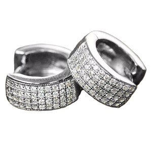 14K ขาวทองหรูหรา VVS moissanite ต่างหูห่วงเพชร925เงินสเตอร์ลิงสำหรับผู้หญิง - Product Image 4