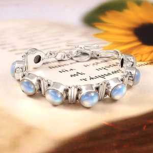 Bracelet à bascule en pierre de lune arc-en-ciel, fait à la main, en argent sterling, pierre précieuse de sept points cinq pouces, fournisseur en gros de bijoux - Product Image 6