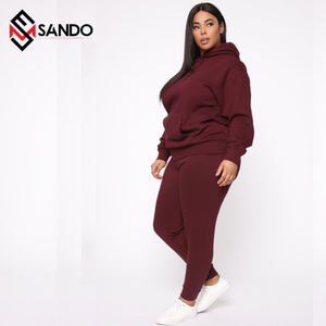 Logo personnalisé brodé Ensemble de jogging unisexe de grande taille Sweat à capuche zippé décontracté pour le fitness Vente en gros Ensembles du fabricant OEM - Product Image 3