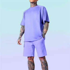 Conjunto de pantalones cortos y camisas personalizados para hombre Camiseta 100% de algodón peinado de alta calidad y conjunto de pantalones cortos de verano - Product Image 3