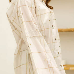 Conjunto Casual de Algodón 100%, Camisa de Manga Larga y Pantalones, Diseño Sólido con Decoración de Botones, Secado Rápido y Transpirable para Comodidad en Verano - Product Image 3