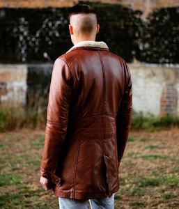 Precio barato chaqueta de motorista de invierno negro piel de oveja auténtica cosida a mano impermeable transpirable diseño de talla grande piel de oveja - Product Image 6