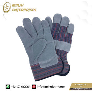 ถุงมือทำงานเชื่อมหนังวัวสำหรับผู้ชายถุงมือหนังป้องกันเพื่อความปลอดภัยถุงมือหนังสำหรับเล่นกีฬาถุงมือทำงานจากปากีสถาน - Product Image 5
