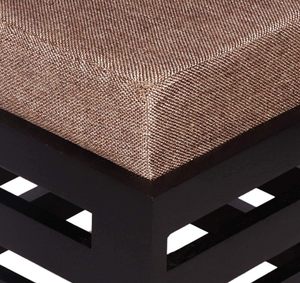 Taburete de madera Cubierta de algodón Taburetes de pie Otomano multiusos Diseño antiguo tradicional Dormitorio Cocina Oficina Uso Cuadrado Marrón - Product Image 5