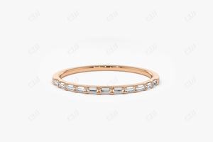 Baguette-anillo de oro de 14 quilates con diamantes, sortija apilable de oro de 14k, Baguette de media eternidad, fabricante y proveedor en la India - Product Image 3