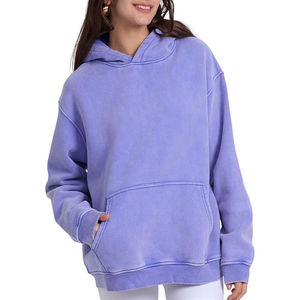 Sudadera con capucha de Terry francés de gran tamaño, Parche de lavado ácido, aplique bordado, conjunto de Jogger recortado, chándales para mujer, sudaderas con capucha para mujer - Product Image 1