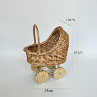 Panier à fleurs rustique multifonctionnel en rotin naturel écologique Handwicker pour poussette de bébé, taille personnalisée, cadeau OEM/ODM
