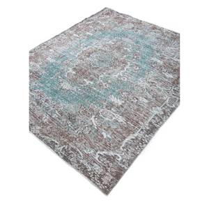 Tapis en laine noué à la main, rectangulaire, abstrait, à motif médaillon vert vintage, pour la maison, grand tapis de salon, tapis de couloir - Pae-2120 - Product Image 2