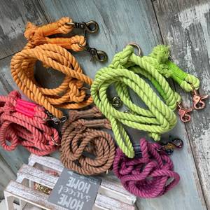 Laisse de chien en corde de coton réglable laisse et colliers de chien en corde de coton ensemble en gros laisse de chien rétractable - Product Image 6