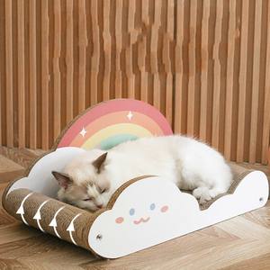 Wellpappe <span class=keywords><strong>Cat</strong></span> Claw Board Sofa <span class=keywords><strong>Cat</strong></span> Scratching Board Extra großes Rainbow Cloud Sofa Haustier bett - Product Image 4
