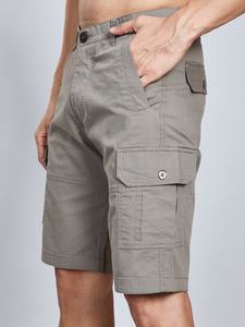 Vente chaude hommes coton sergé Six poches Cargo Shorts Durable fonctionnel élégant utilitaire pantalon décontracté solide Anti-rides - Product Image 4