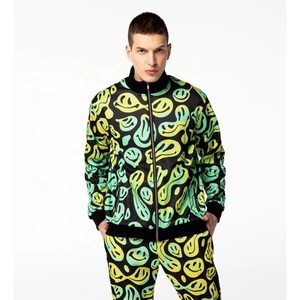 Survêtement à fermeture éclair grande taille 100% coton pour hommes, respirant, avec sublimation 3D, ensembles de maternité personnalisés de haute qualité - Product Image 3