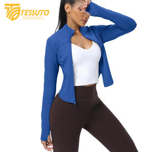 Women's Lightweight Long Sleeve UPF 50+ Hoodie Breathable Full Zip Winter Workout Sun Protection with <b>Stand</b> Collar - Product Image 6