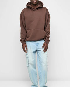 Sudadera con capucha beige personalizada al por mayor con impresión de logotipo bordado mezcla cómoda de algodón y poliéster para pedidos al por mayor - Product Image 4