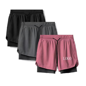 Shorts de basketball pour hommes, couleur unie, confortables, séchage rapide, polyester, double couche, respirants, style streetwear, mi-longueur - Product Image 6