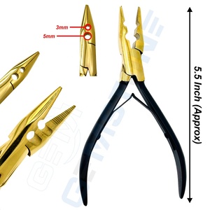 Professional Stainless Steel Micro Ring Hair <b>Extension</b> Tool Kit Set Durable <b>Bead</b> Closer Opener Pliers Loop Hook Section - Product Image 3