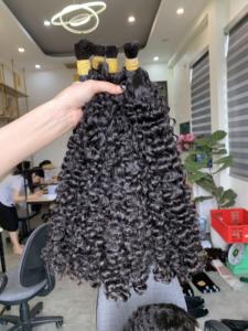 Pelucas de cabello humano Remy virgen vietnamita trama única océano ondulado rizado libre enredo libre vertimiento libre - Product Image 2