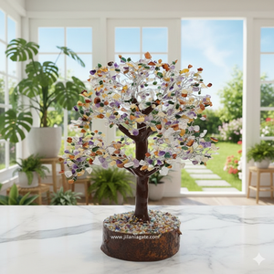 Premium fait à la main 1000-Chip Agate sept Chakra pierre Figurine multi-Chakra fil d'or arbre Feng Shui pierre semi-précieuse artisanat - Product Image 1