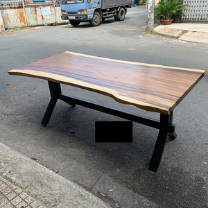 โต๊ะไม้ดีไซน์อินดัสเทรียล SFMT013 ขนาด 80x160 ซม. หนา 5 ซม. ขาเหล็กขนาดใหญ่ - Product Image 3