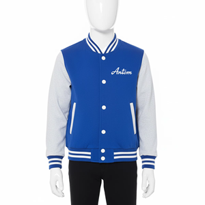 Chaqueta universitaria de chenilla Lisa personalizada para hombre, chaqueta de béisbol de cuero Pu con bordado de parche de alta calidad - Product Image 1