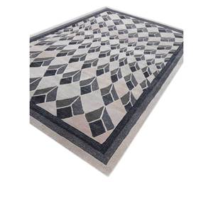 Alfombra de Lana Geométrica Clásica Azul Acar, Rectangular, Hecha a Mano, para Sala de Estar, Pasillo, 4m de Ancho, 10mm de Grosor, para Adolescentes - Product Image 2