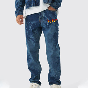 OEM/ODM Fashionable Streetwear heavyweight Stone Wash oversized men's <b>Denim</b> pant Wear 100% Cotton <b>Denim</b> pant for man - Product Image 4