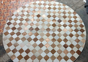 Nouvelle tendance véritable fait à la main en cuir véritable tapis et tapis en cuir de vachette Offre Spéciale Patchwork tapis pour salon grande surface - Product Image 5
