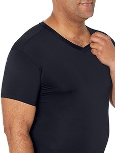 Camiseta de manga corta con hombros caídos sólidos y logotipo personalizado de calidad superior, Camiseta de cuello redondo para hombre, precio al por mayor - Product Image 6