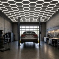 Plafonnier LED modulaire hexagonal, lampe de garage automobile, éclairage moderne pour atelier