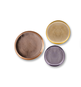 Plateau rond en métal fini multicolore Ustensiles de cuisine et de restaurant pour la maison et l'hôtel Outils décoratifs pour salade - Product Image 1