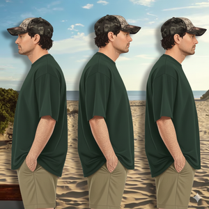 <b>Mens</b> Oversized Cotton Hip Hop T <b>Shirt</b> Knitted Loose Fit Short Sleeve Blank Streetwear Wholesale - Product Image 3