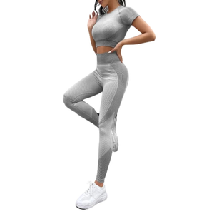 Professionnel personnalisé femmes Yoga ensembles course Legging femmes 2 pièces tissu de sport séchage rapide respirant Gym Fitness ensembles - Product Image 1