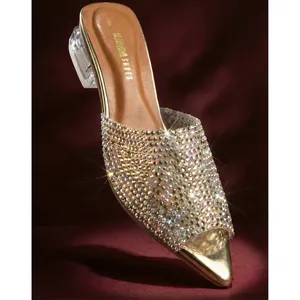 Sabots et mules pour femmes CHAMPAGNE AURORA PEEP-TOES 608 G - Product Image 1