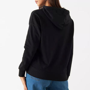 Ropa de calle para mujer, Sudadera con capucha de lana suave con hombros caídos, logotipo personalizado, Sudadera con capucha lisa en blanco para Otoño e Invierno para mujer - Product Image 3
