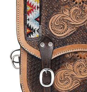 Bolsas de sillín de salto ecuestre de cuero genuino de alta calidad, ropa de equitación occidental mecanizada a mano para caballos - Product Image 3