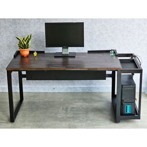 160x70cm <b>Computer</b> <b>Desk</b> with Solid Wood Speaker Stand Acacia Wood and Iron Legs Assembly Required for Hotel Use Model COD68057 - Product Image 3