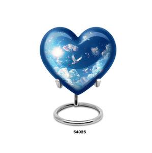 Urnas de recuerdo de corazón de aluminio de pájaro de Corazón Púrpura hermoso de alta calidad con soporte - Product Image 6