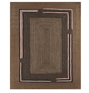 Alfombra pequeña rectangular de yute con motivo geométrico blanco llamativo para salón, pasillo, hoteles, oficinas disponible a precio mayorista - Product Image 6