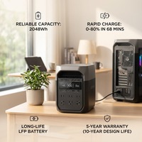 Intelligenter LiFePO4 Erweiterungs-Akkupack Umweltfreundlicher Lithium-Ionen-Akku für Delta 2/Delta 3/Delta 3 Serie Leistung 1024Wh/2048Wh