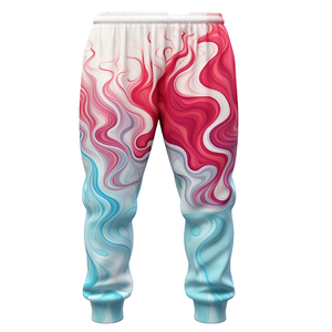 Personalizado de cintura alta Joggers Pantalones Tallas grandes de poliéster suave de lona de la sublimación de impresión plana frontal Casual Recto Correr Pintado - Product Image 3